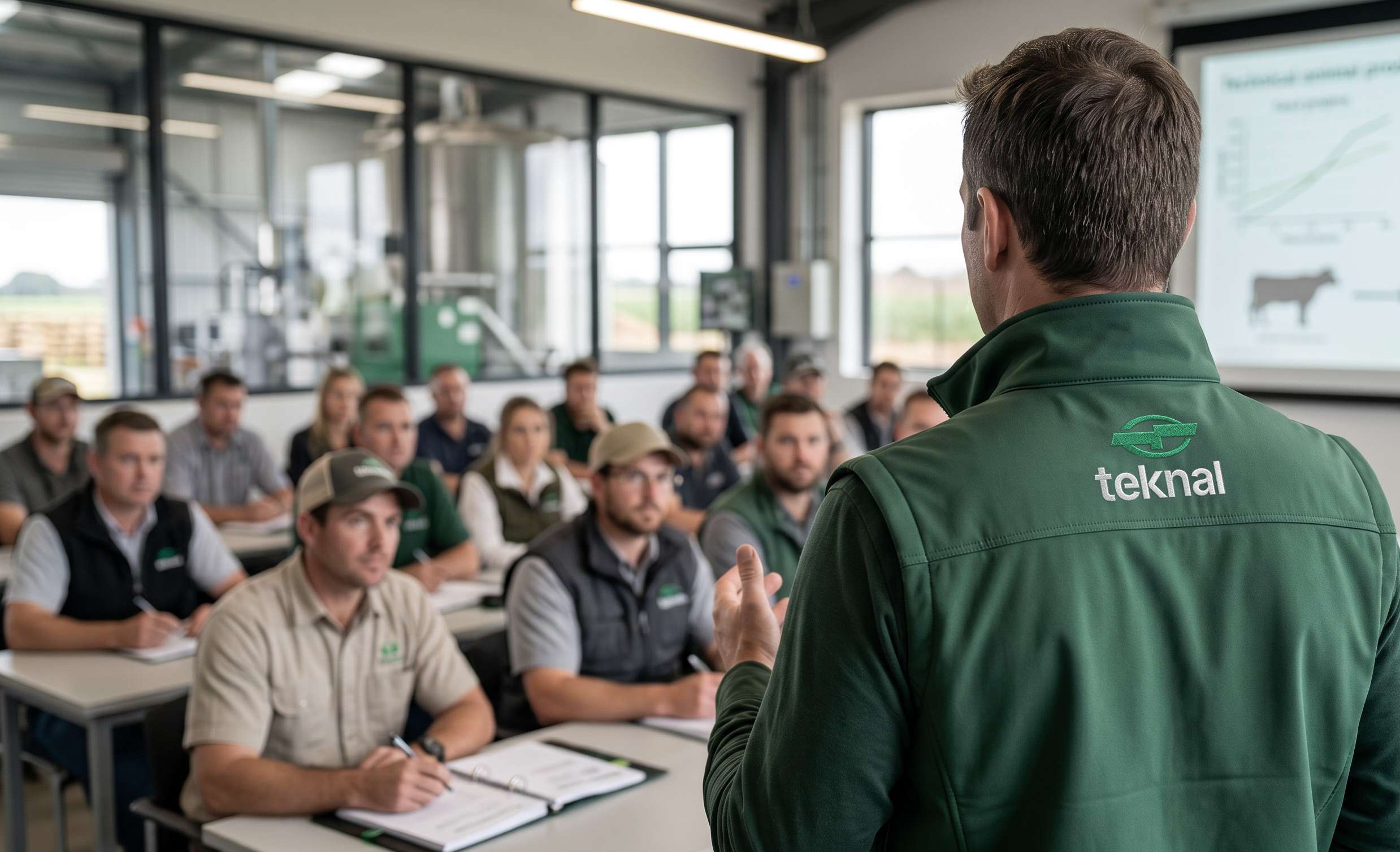 Capacitación técnica de Teknal con profesionales reunidos