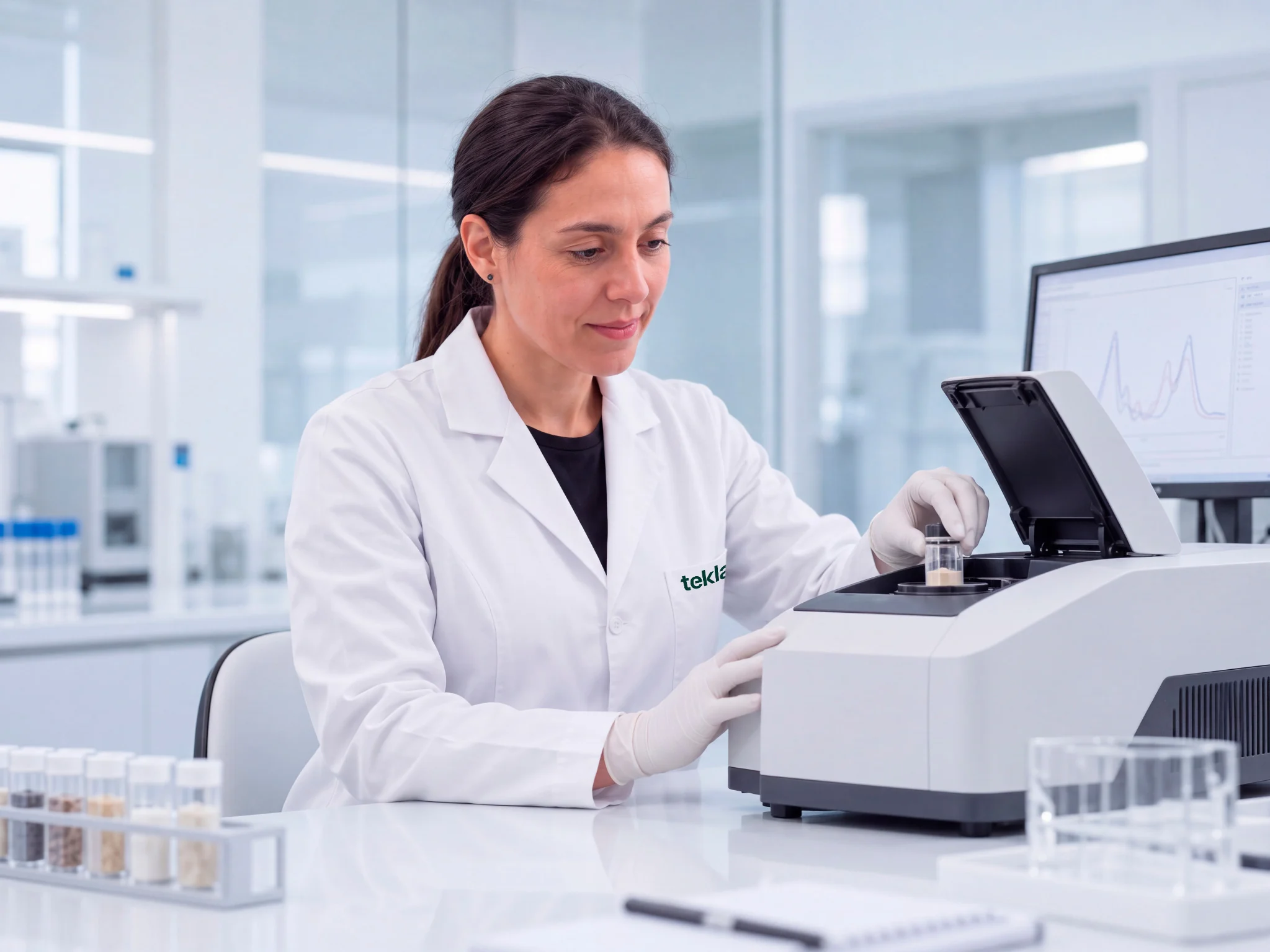 Profesional realizando análisis de laboratorio